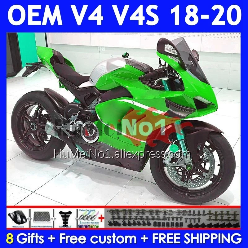 Injection Bodys For DUCATI Panigale V4 V 4 S R V4S V4R 327No.88 V4-S V4-R 2018 2019 2020 Glossy Green 18 19 20 OEM Fairing Kit