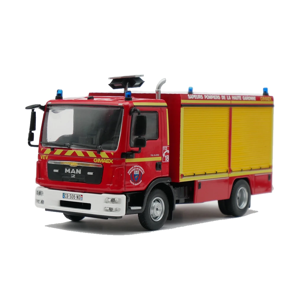 Diecast Ixo 1:43 escala MAN TGL motor de bomberos francés coche en miniatura de aleación juguete coleccionable regalo recuerdo adorno de exhibición