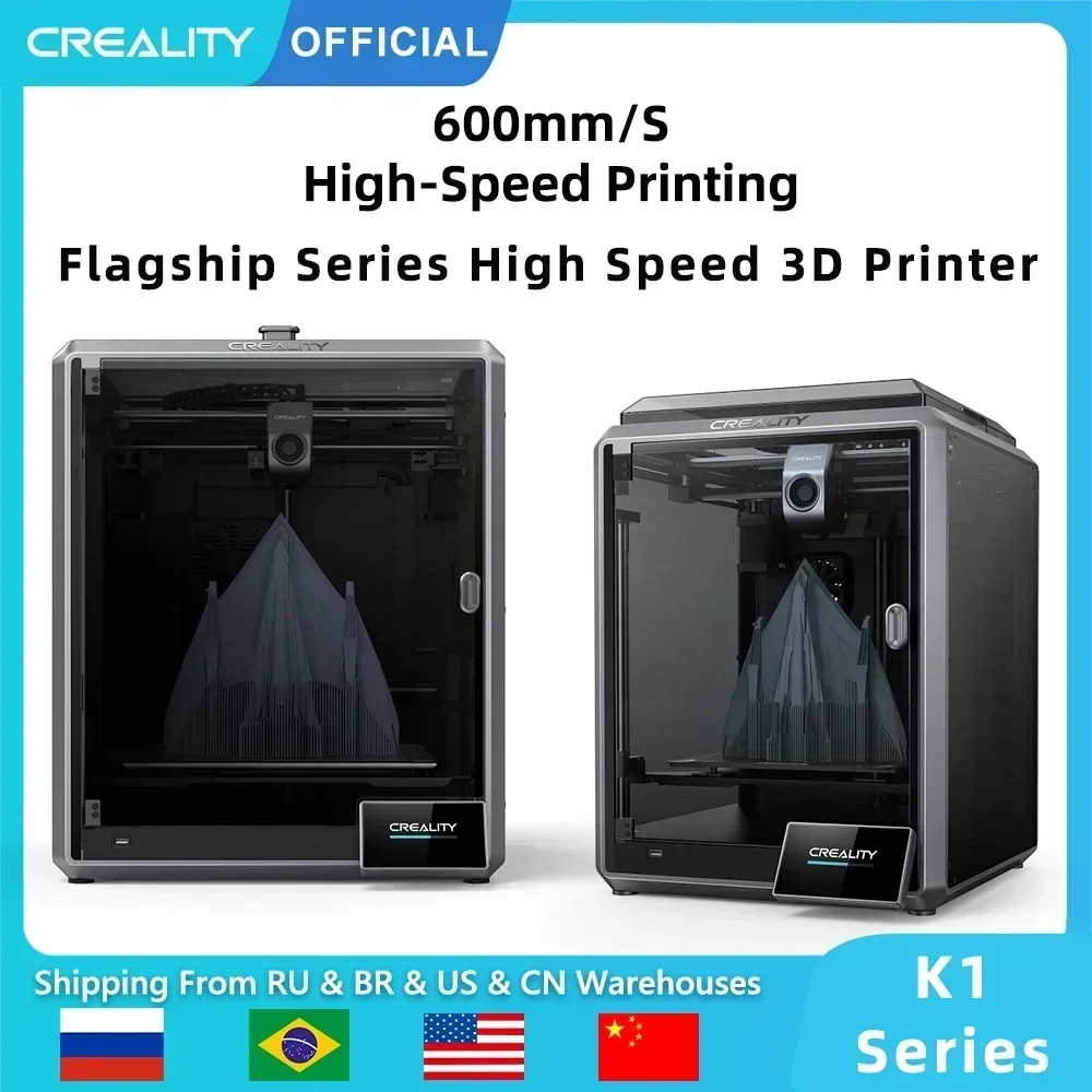 Creality K1 / K1 Max 3D Printer 600mm/s Printing Speed AI LiDAR Camera Auto Leveling Dual Fans Cooler Dual-gear direct extruder