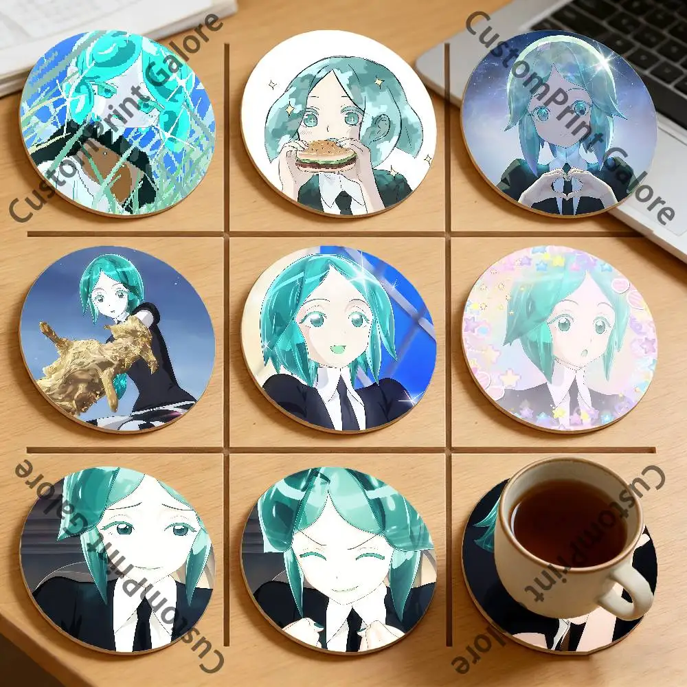 

P-PhosphophylliteS Eco-Friendly Pine Coasters HD Print Design Non-Slip, Heat-Resistant Table Protection