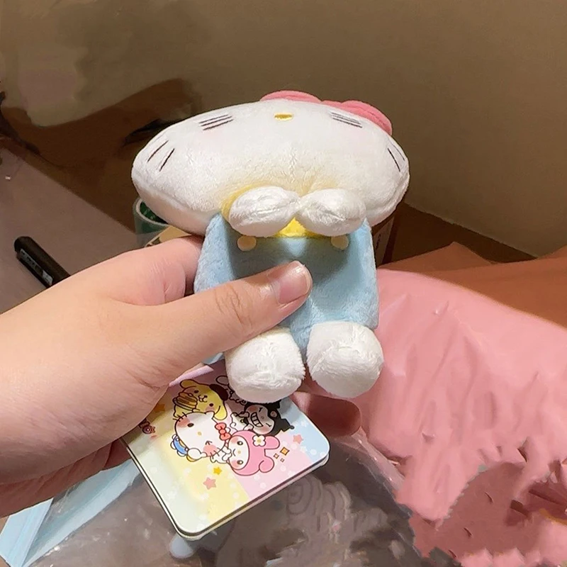 1 pz Sanrio Kawaii Hello Kitty peluche carino portachiavi Kt peluche bambola ciondolo regalo di compleanno accessori zaino