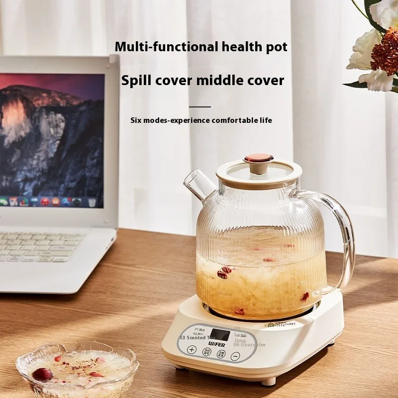 

Singwinner, горшок для здоровья, многофункциональный цветочный чайник, стеклянный чайник для тушения, 1,2 л, портативная мини-мультиварка, плита для чая, десерта