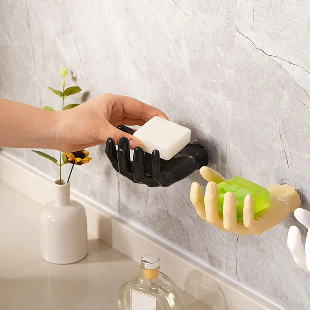 Funny Up Hook Soap Holder Finger Hand Shape Design Rack Hooks Bathroom Display Decor Storage Wall Hanger W4k1