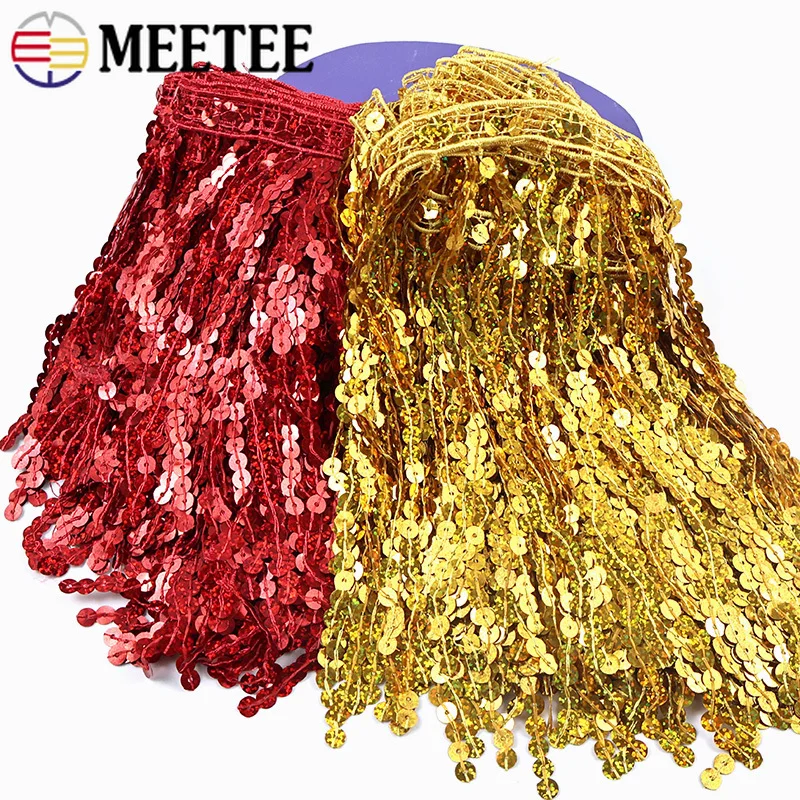 

2/6Yards 15/20/30cm Sequin Tassel Fringes Sewing Latin Skirt Lace Trim Stage Clothes Decorative Fringe Tassels Crafts Materials