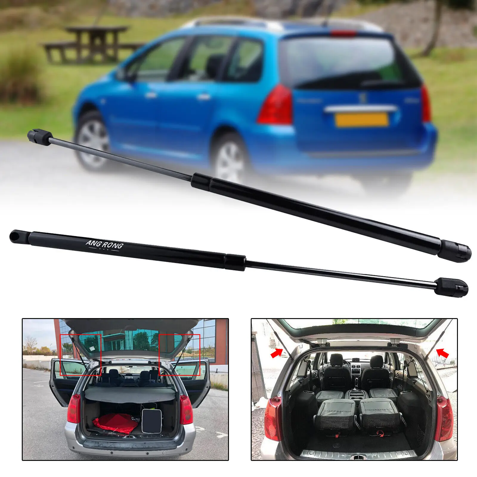 2x Tailgate Boot Gas Struts Spring Lifter For Peugeot 307 SW 3E 3H 02-08 Estate