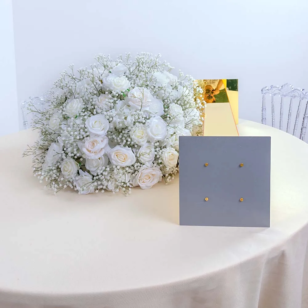 Ouro Acrílico Espelho Pilar, Carrinho De Flores, Decoração De Contexto De Casamento, Adereços Decorativos Para Eventos, Peça De Mesa, 60cm, 80cm, 100cm