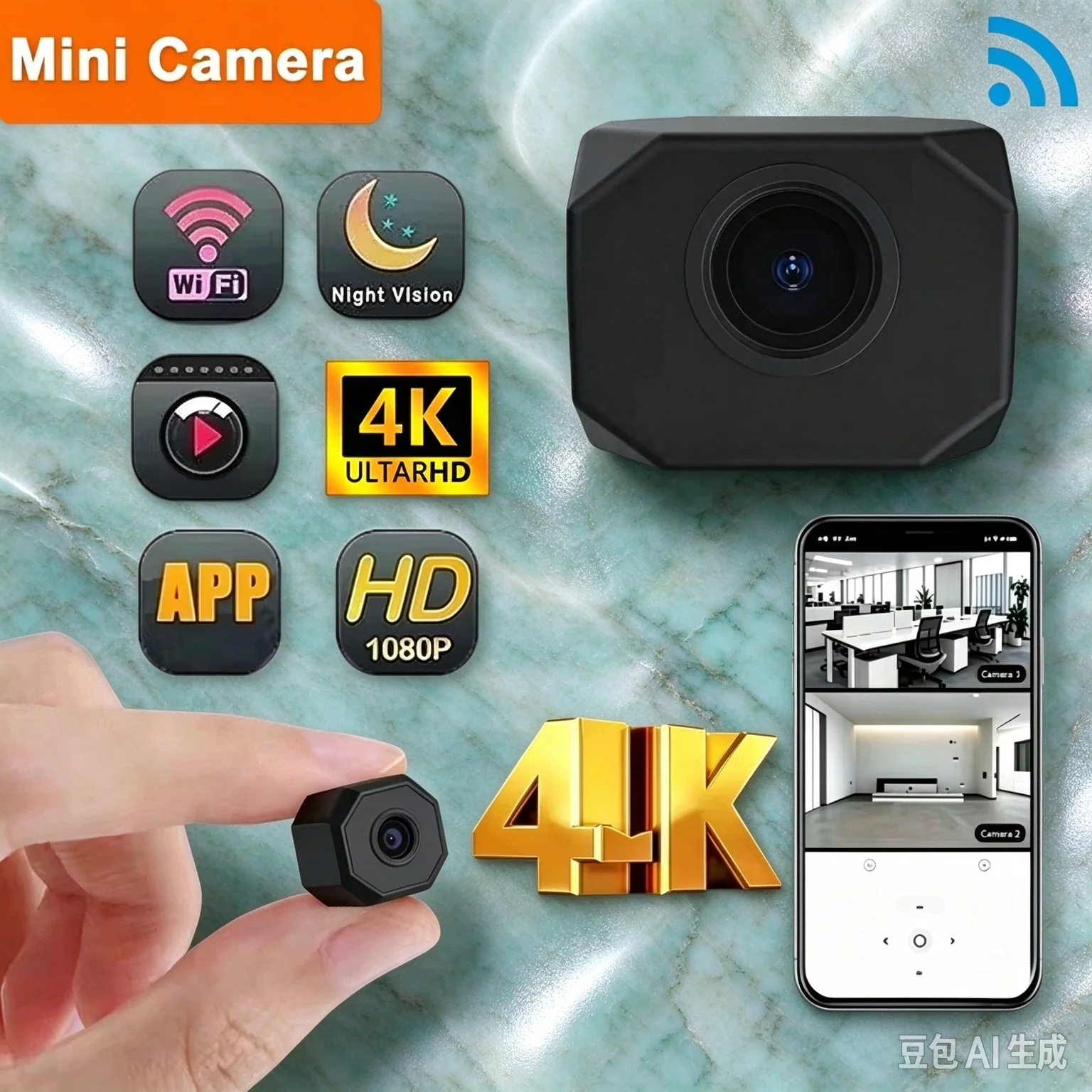 Wireless Camera 4K Surveillance Security Mini Video Cam Night Vision Motion Detect Camcorder Mini Cam Monitor Smart Home