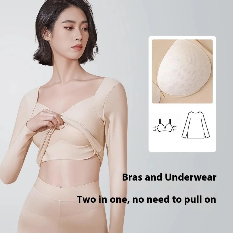 

Untouched Base Shirt Skin Friendly Clothing with Chest Cushion Warm Underwear for Women Slim Fit Slimming Autumn Clothes