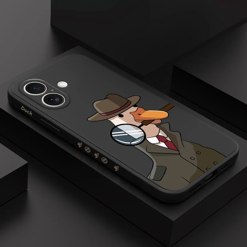 Preciosa funda de teléfono de pato para iPhone 16 16e 15 14 13 12 11 X XR XS Plus Pro Max Mini funda de silicona