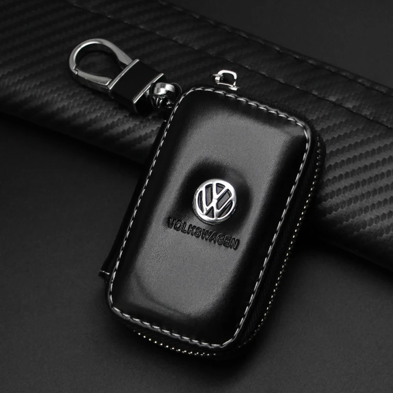 Metal Leather Key Ring Key Chain Car Badge Keychain Accessories For Volkswagen Jetta MK6 Golf 5 6 7 Passat 3B7 601 171 B5 B6 B7