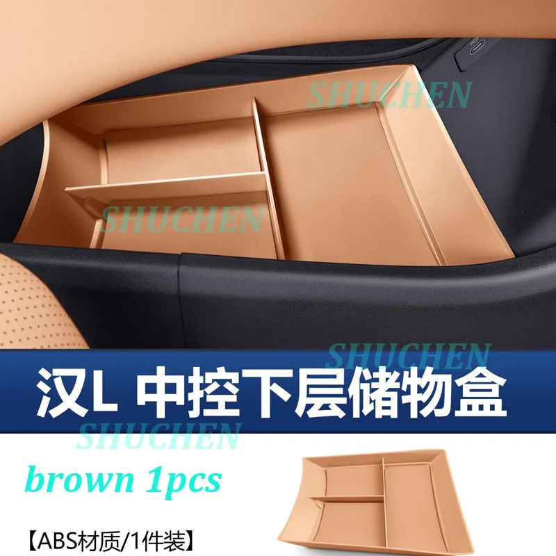 Car Under Central Console Storage Box for BYD Han L DMI EV 2025 ABS Storage Box Stowing Compartment Interior Accessories