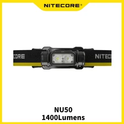 NITECORE-NU50 충전식 전조등, 1400 루멘 내장 21700 배터리