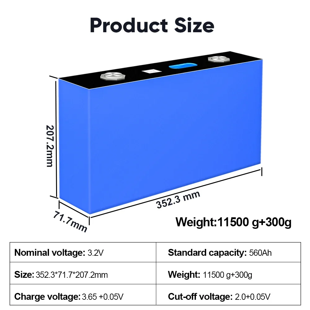 2025 New EVE MB56 12000cycle 560Ah 628Ah 600Ah MB31 3.2V Lifepo4 Prismatic cell Lifepo4 Battery Cells For 12V 48V Battery Pack