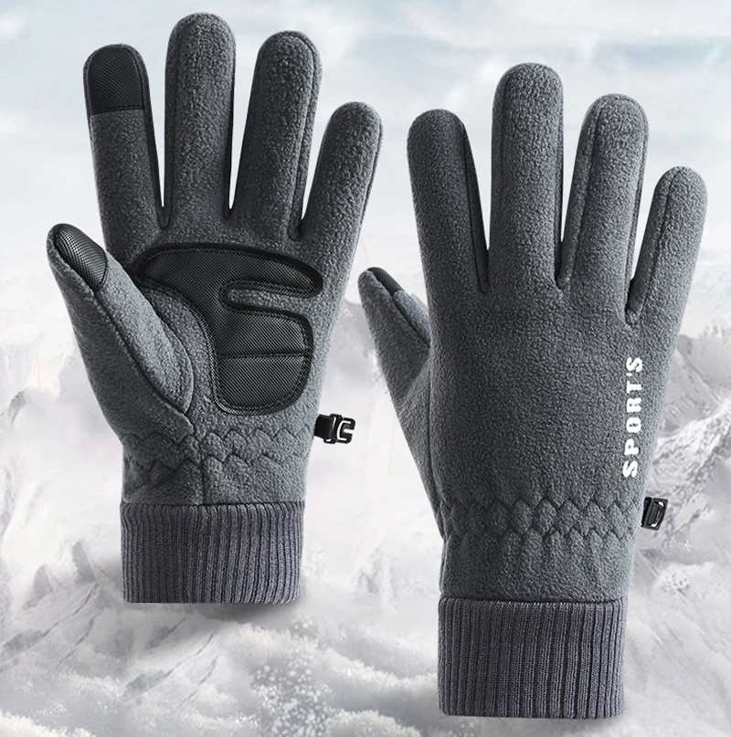 

Winter Ski Gloves Men Cycling Bike Gloves Thermal Polar Fleece Gloves Cold Wind Waterproof TouchScreen Warm Skiing Mitten