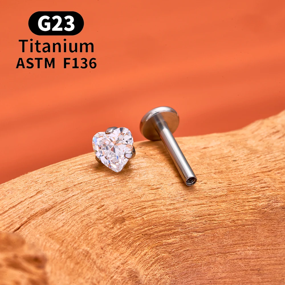 ASTM F136 Titanium 2/2.5/3/4mm - Flat Back Labret Stud ulasan dan harga