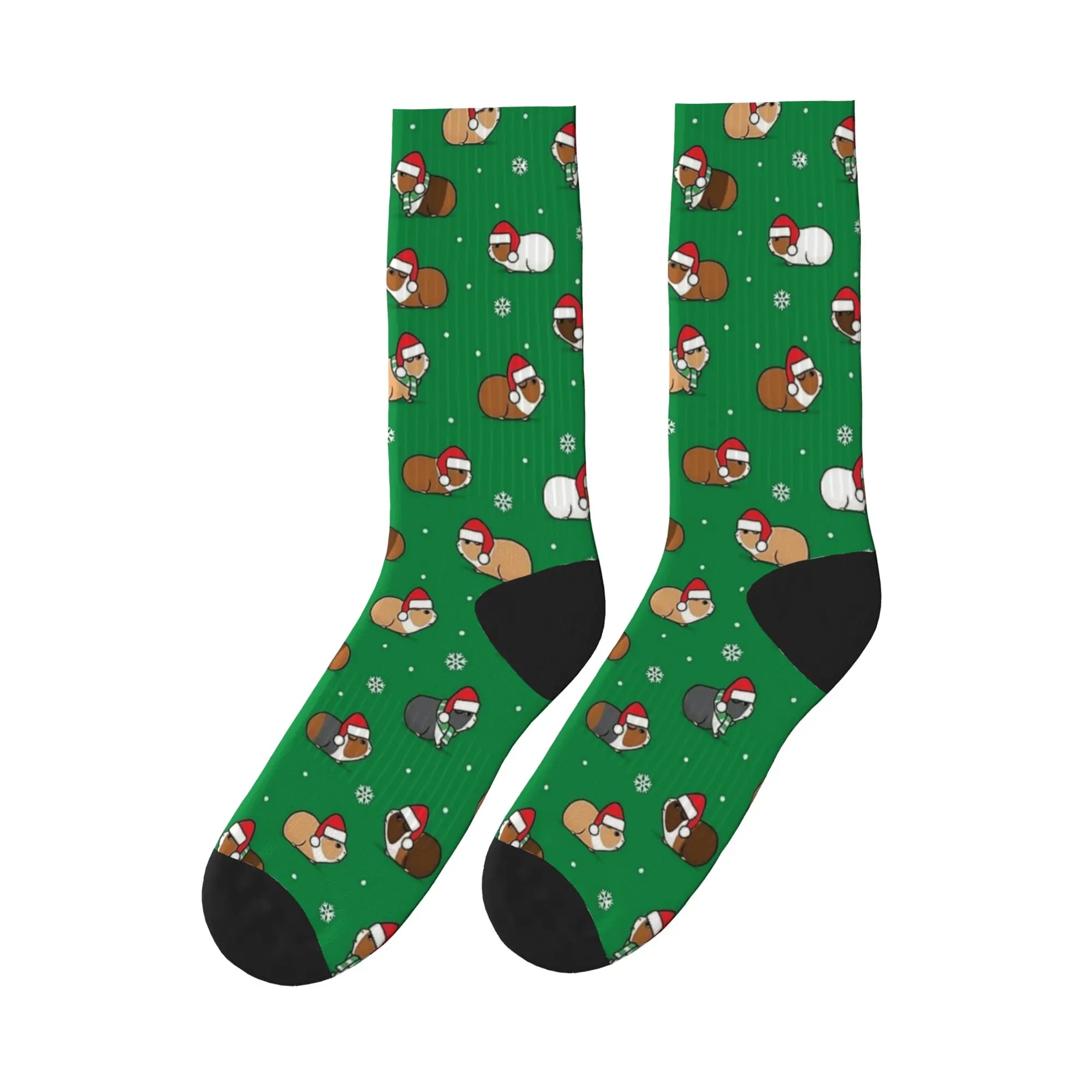 Weihnachten Meerschweinchen grüne Socken Gothic Strümpfe Unisex Männer mittlere weiche Skateboard Socken Herbst Design rutschfeste Socken