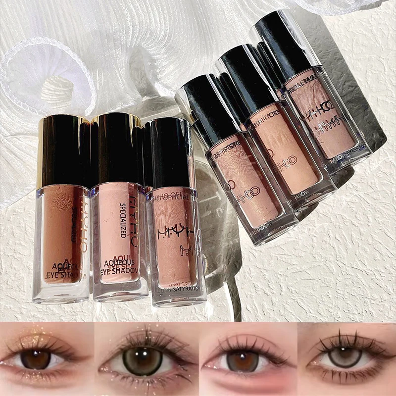 Fard à paupières liquide mat Long imperméable, liquide fin scintillant, haute luminosité, délicat, tout avec un maquillage pour les yeux influenceur