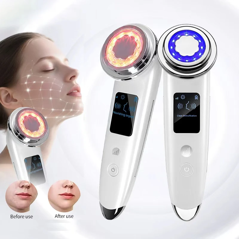 Microcurrent Lifting Beauty Device Photon Rejuvenation with Constant Temperature EMS Vibration Heating Pore Cleansing Skin Care