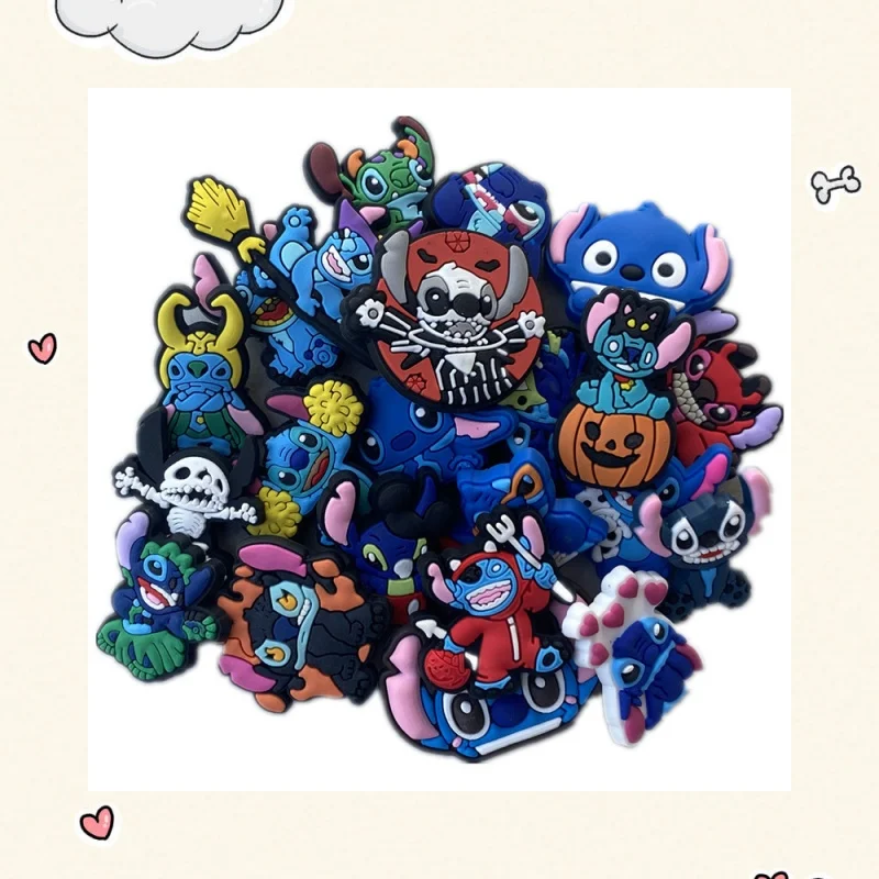 

random mix cartoon Stitch baby shoe ornament clogs shoe accessories DIY shoe decoration buckle wholesale Cartoon Shoe Accessori