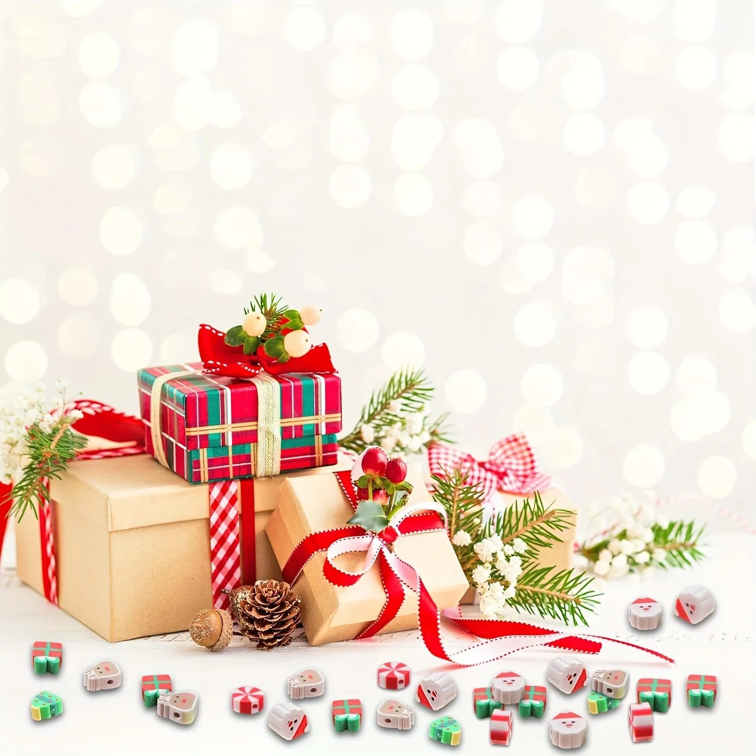 100 Stück Weiche Keramikperlen für Weihnachten, geeignet als Weihnachtsgeschenke und Feiertagsdekorationen für DIY-Schmuckherstellung – Detail 5