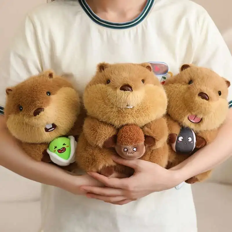 22/30 ซม.น่ารักเหมือนจริง Groundhog Holding NUT Plush ของเล่นจําลอง Marmot ตุ๊กตานุ่มตุ๊กตาสัตว์หมอนเด็กวันเกิดของ...