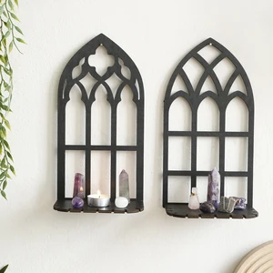 1/3pc Gothic wood oCO Wall Decoration Vintage Decoration Cathedral Arch Frame Goth Rustic Room Decoration 8 Main Sales Rustic Decoration - №6