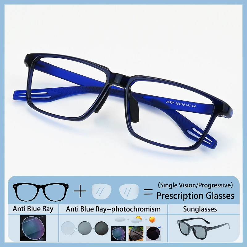 

Anti-collision Sports Glasses Men Light Frame Myopia Eyeglass Prescription Photochromic Anti Blue Light Femal Presbyopia Eyewear