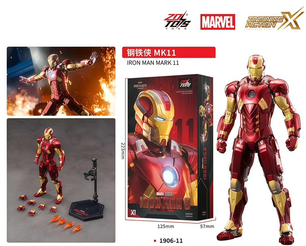 ZDTDS الأصلي الرجل الحديدي MK10 MK11 MK19 النمر MK27 ديسكو 1/10 عمل الشكل مارفل أسطورة المشتركة المنقولة المنتقمون لعبة نموذج هدية