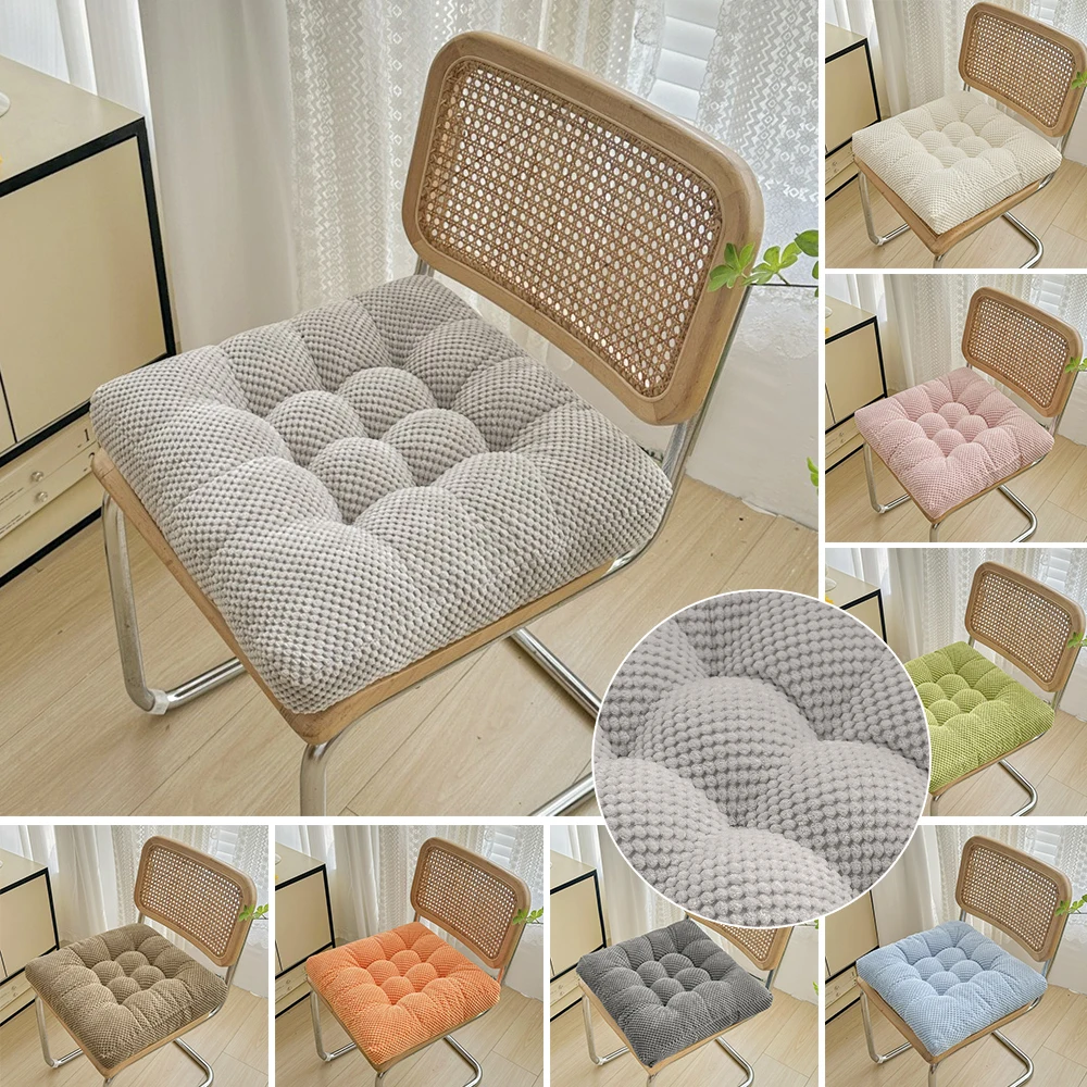 

45x45cm Square Plush Bean Velvet Seat Cushion Extra Thick Seat Pad for Office Chair Tatami Floor Dorm Room Meditation Kneeling