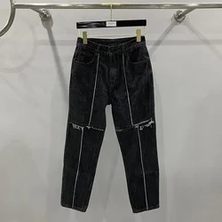 24ss Spring New In Rick Women's Jeans Korean Fashion Hot Sale Y2k Streetwear Black Owens Pants Casual High Street RO Trousers