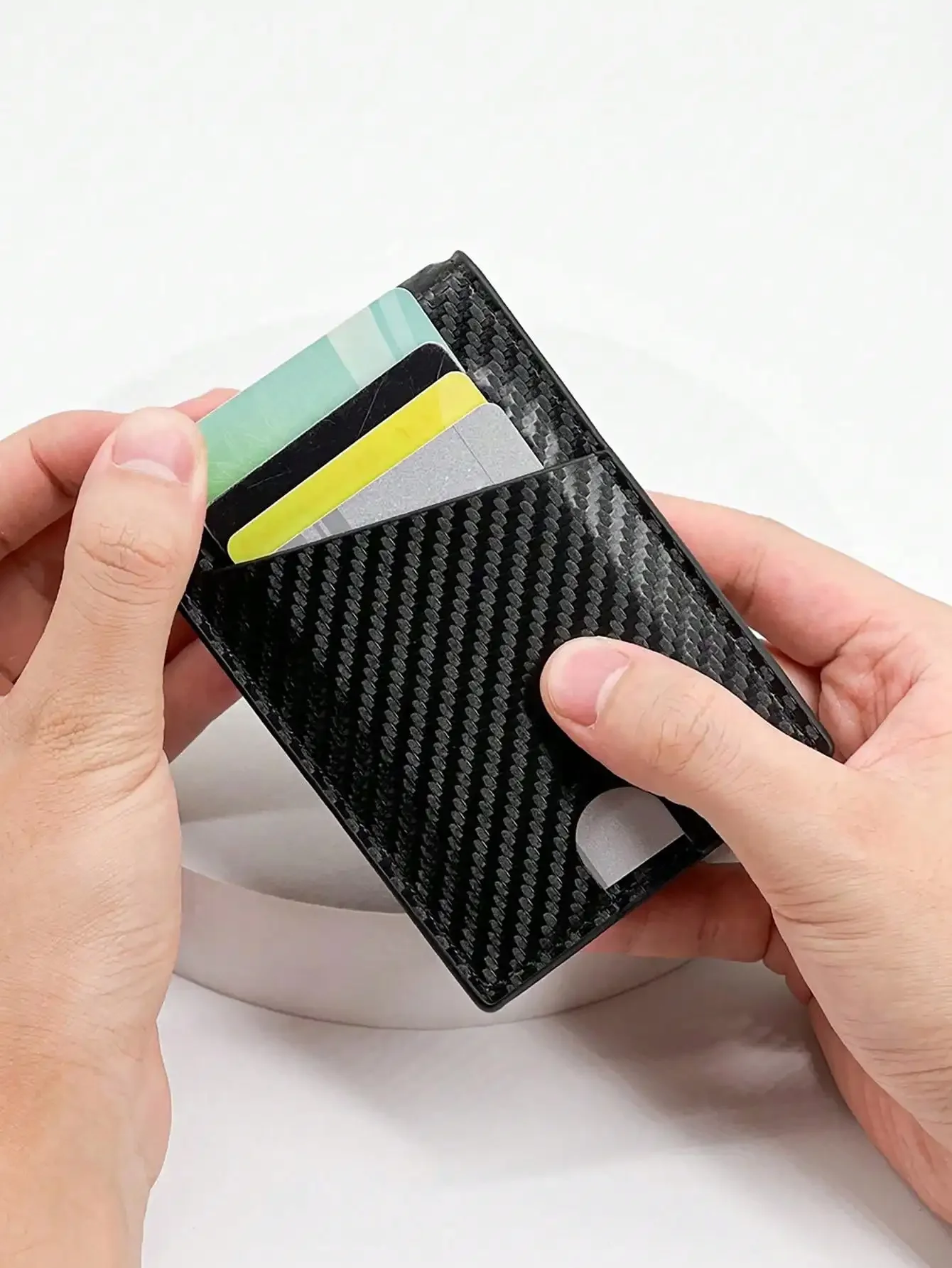 Clearance_Rfid ألياف الكربون جلد الرجال Airtag محافظ محفظة حامل بطاقة الائتمان لعلامة الهواء محفظة سوداء فاخرة الحد الأدنى بطاقة ث