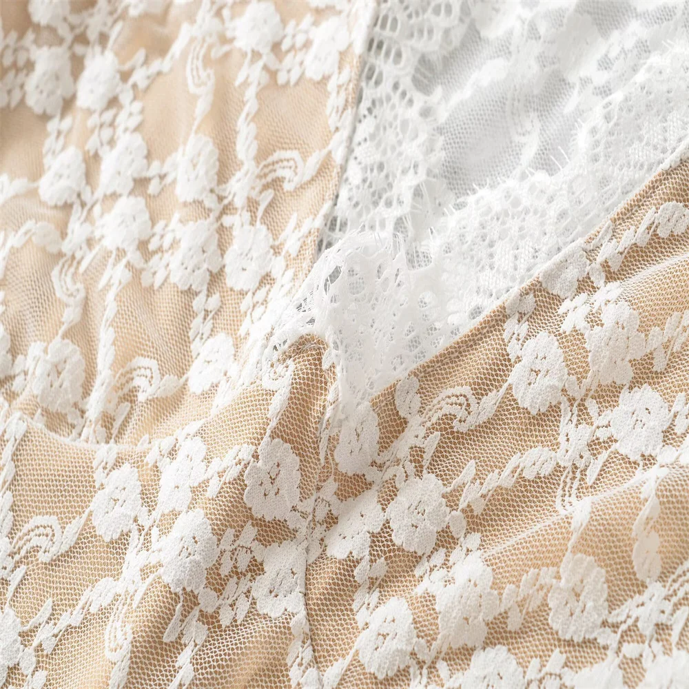 الصيف المرأة الجديدة الكورية نمط فتاة حار الدانتيل مايكرو شفافة الشكل التخسيس تنوعا الربط منتصف الأكمام تي شيرت برقبة على شكل v