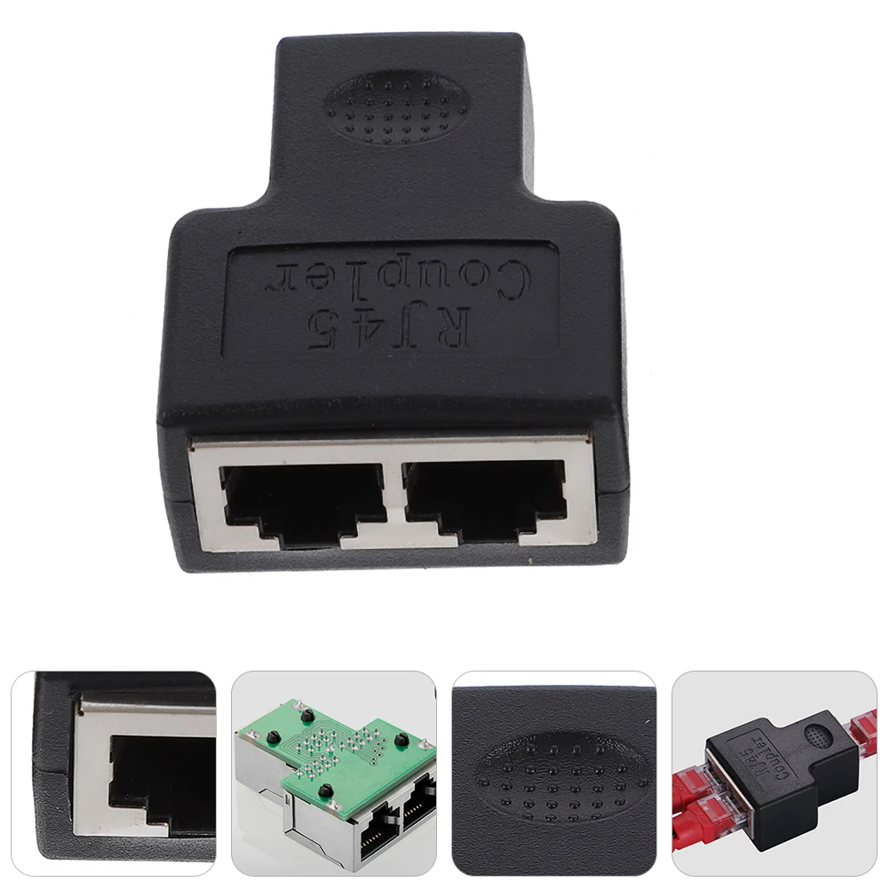 

Ethernet Splitter 1 to 2 Gold plated PC Connector 3U Port Network Extender Cable Socket Adapter Plug Accessories