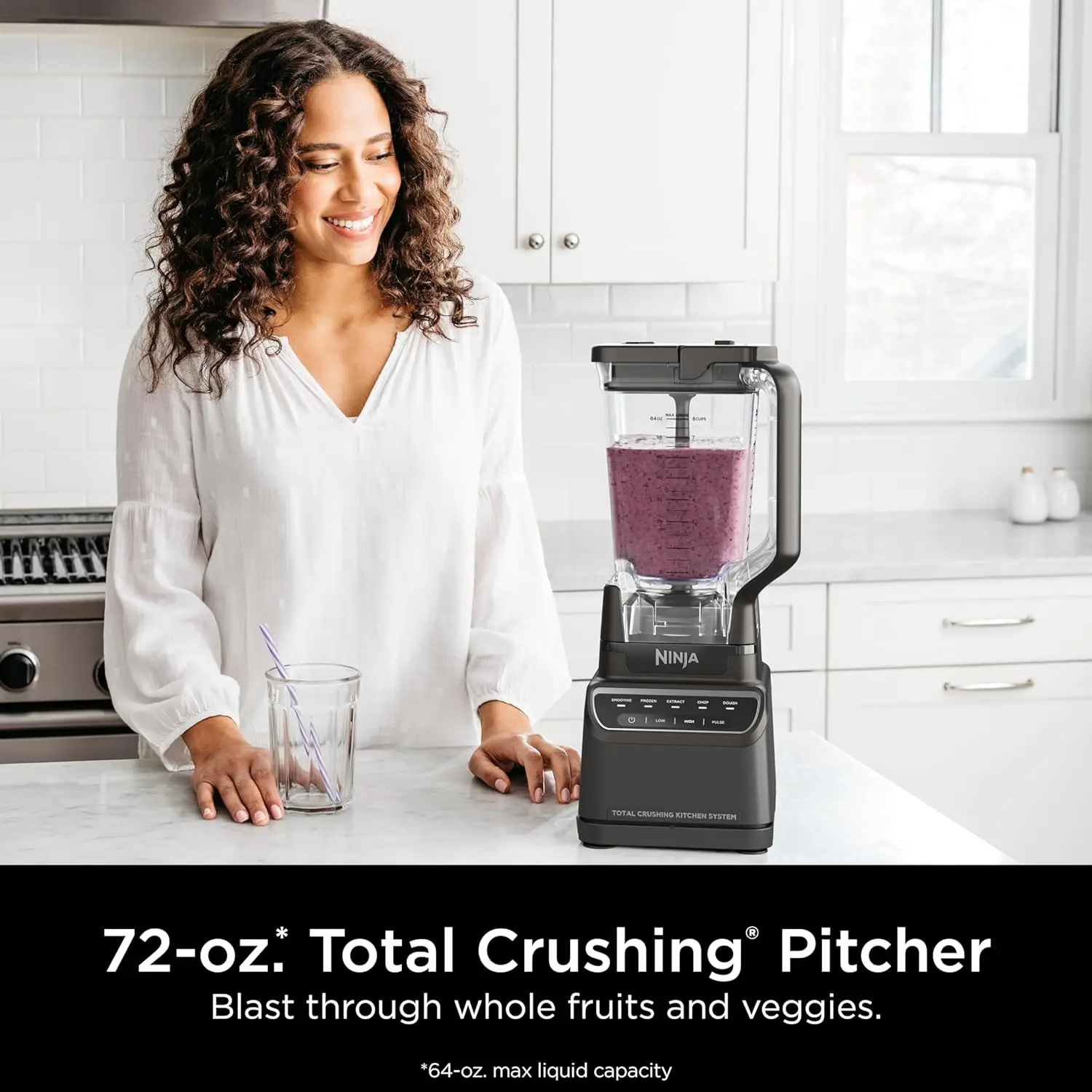 Ninja BR601AMZ Ninja Total Crushing Kitchen System for Smoothie, Frozen, Extract, Chop & Dough,1200 Watt,72-oz.Full-Size Pitcher