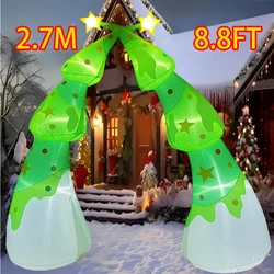 Christmas Tree Archway Decorations Inflatable Toys with LED Lights 2.7M/8.8FT Inflatable Model Gift Indoor Outdoor Decor Props