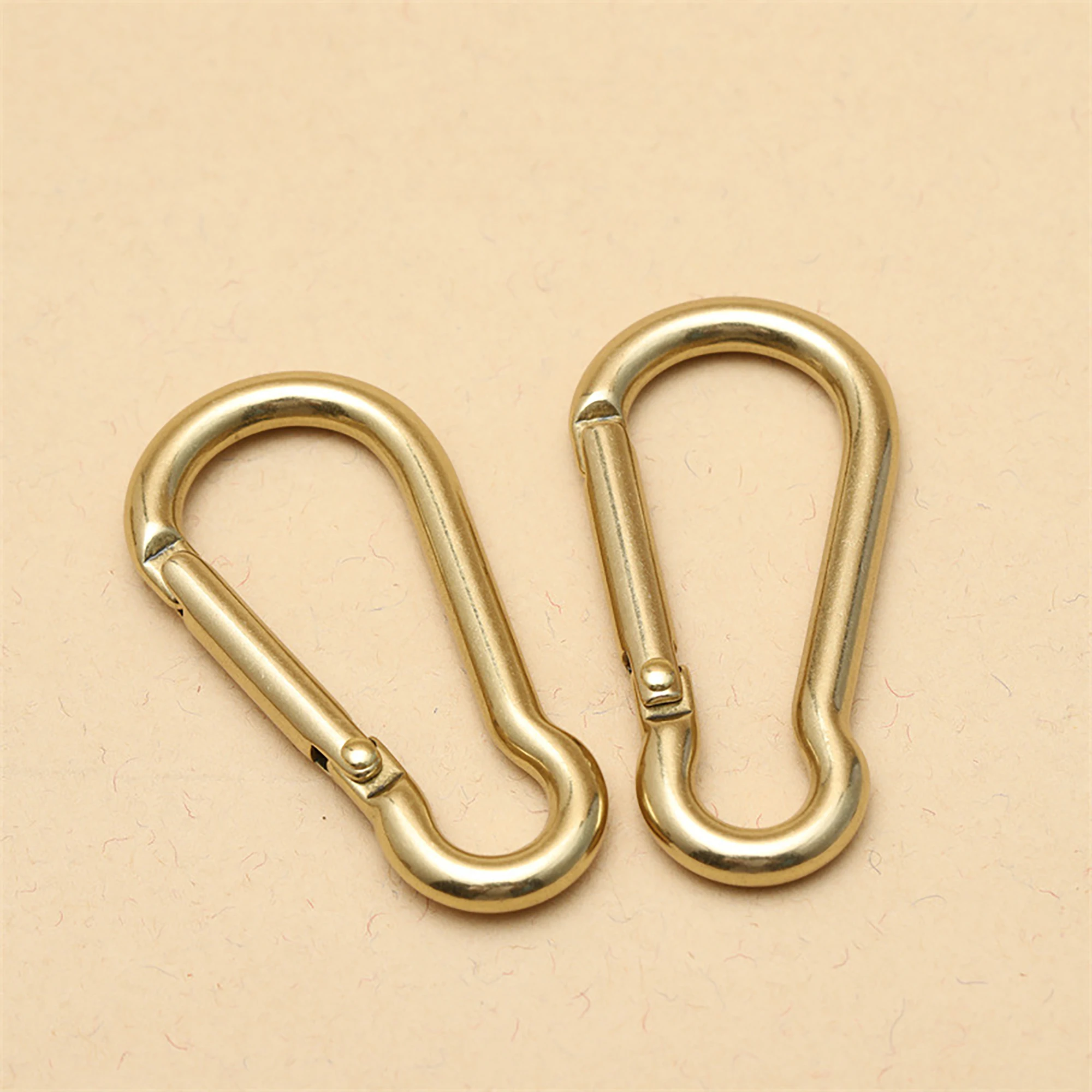 large 2.4 inch Solid brass B Oval Spring load quick release Snap carabiner keychains Hooks clip Purse Shoulder Strap EDC FOB