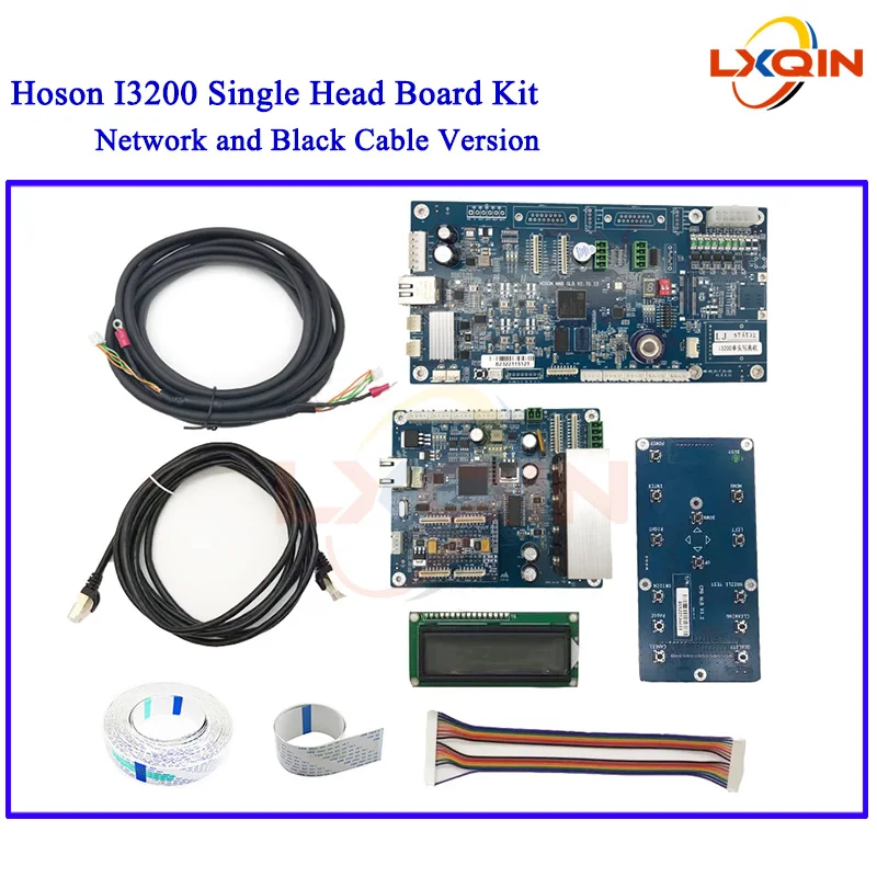 LXQIN Hoson Board Kit for i3200 Single Printhead one head i3200 Plate Set for Inkjet Printer Network Black Data Cable Version