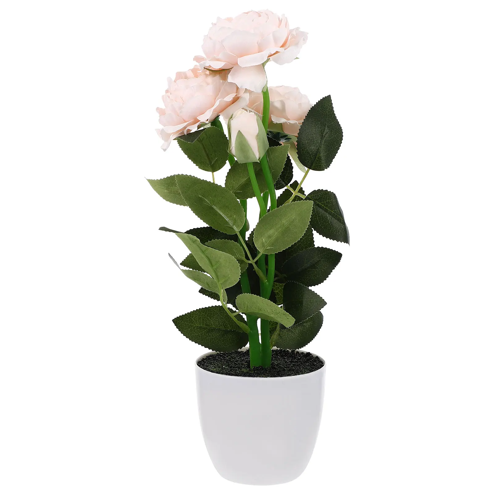 

1PC Potted Peony Bonsai Artificial Plant Fake Green Cloth Plastic Desktop Office Home Decoration nament Simulation Faux Floral