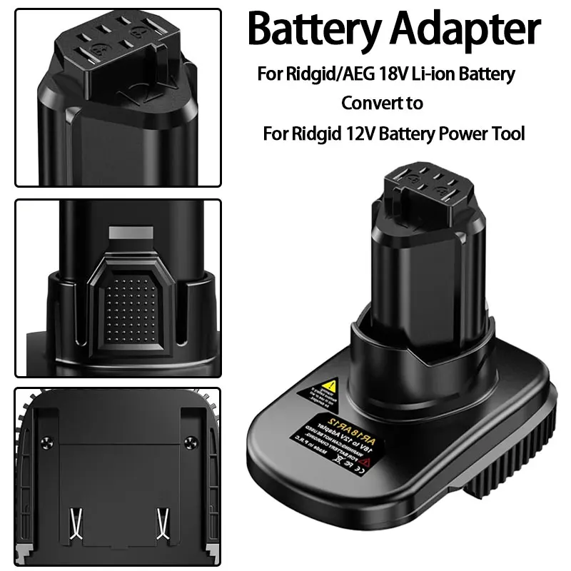 

Адаптер аккумулятора Ridgid для литий-ионного аккумулятора Ridgid 18 В B1830R R840084, конвертируемый в аккумуляторный электроинструмент Ridgid 12 В R82007