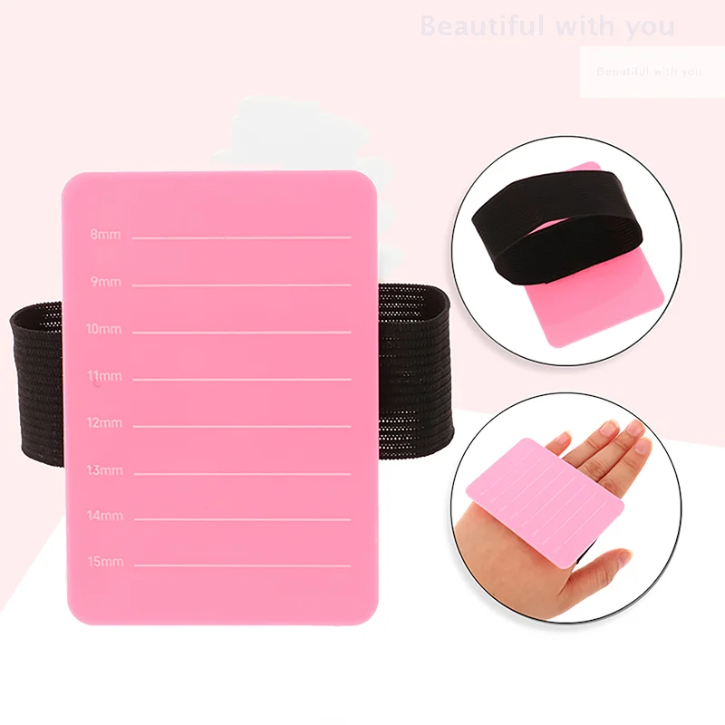 

Grafted Eyelash Show Board Eyelash Extension Hand Plate Lash Holder Eyelash Extension Pallet with Adjustable Wrist Strap