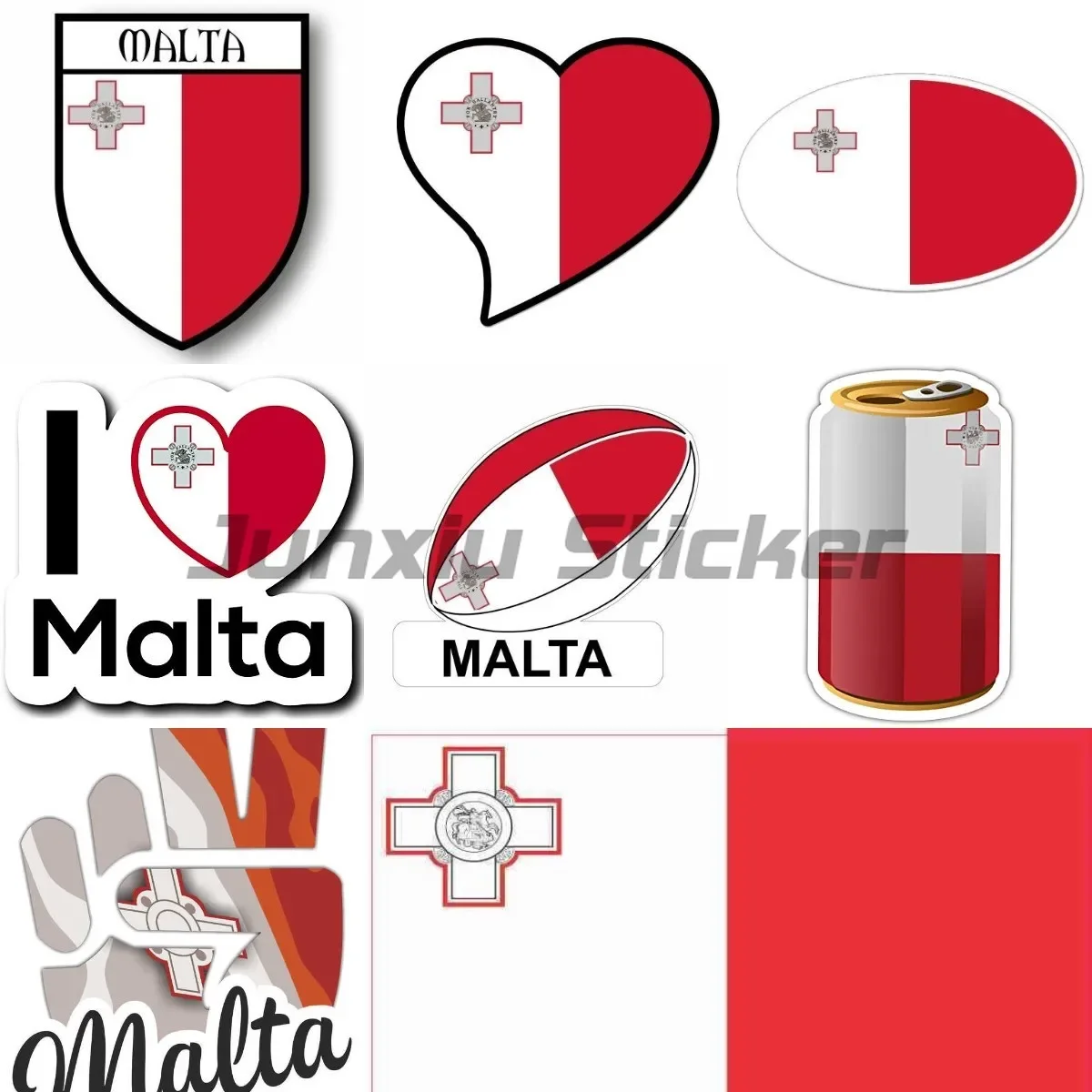 

Creativity Malta Decals Car Helmet Bike Car Motorcycle Camper Van Bicycle Racing Window Wall Laptop Stickers Customizable
