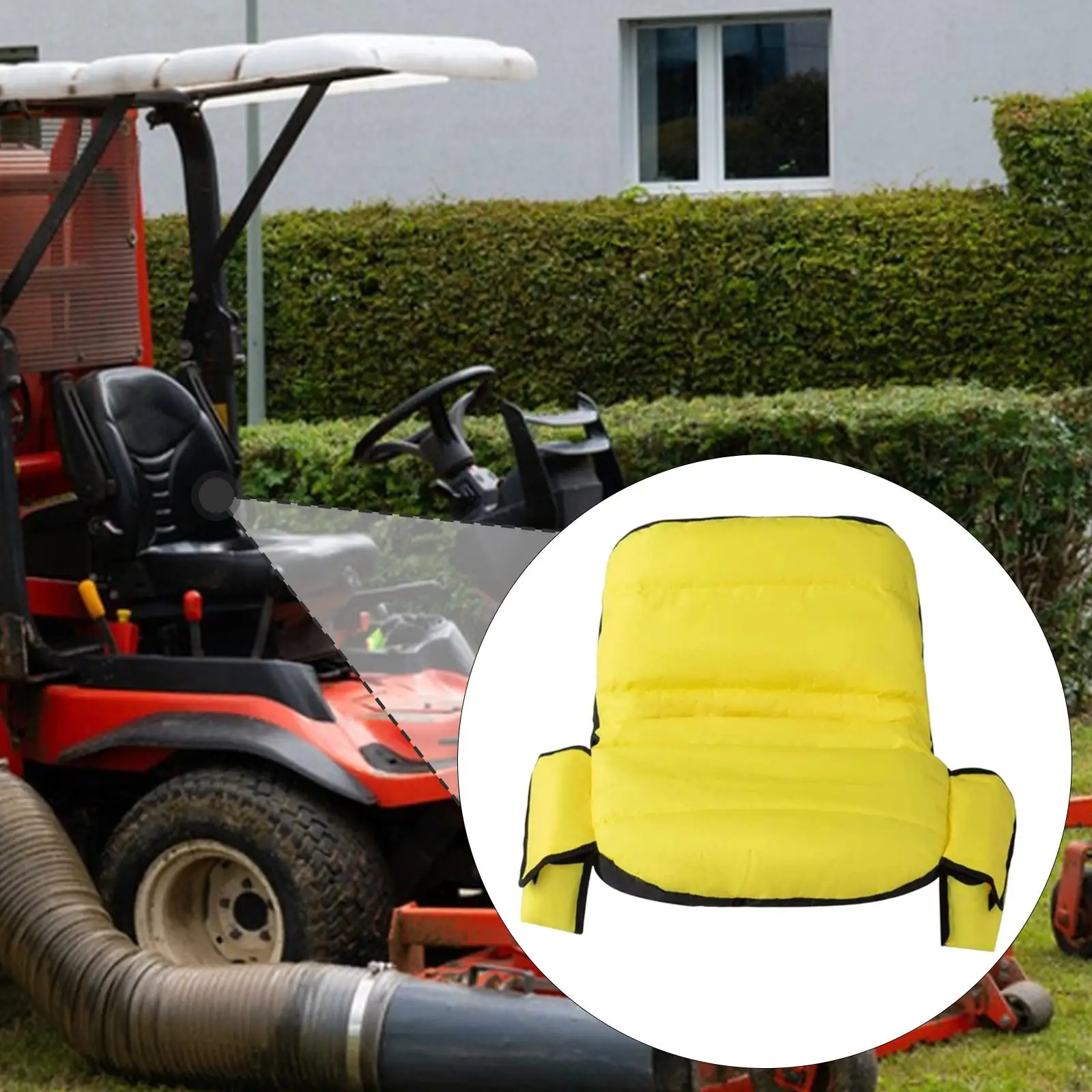 Lawnmower Seat Cover Tractor Seat Cover Elastic Straps Anti Slip Convenient Storage Pockets Accessories for Garden