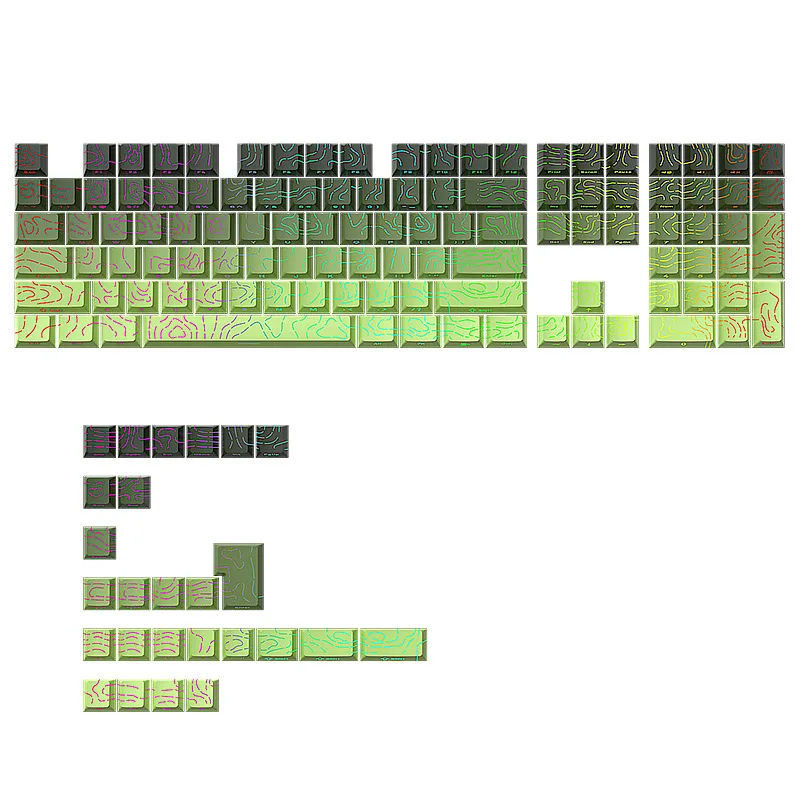 2025 Personalizzato Matcha Contour 4.0 Copritasti Altezza originale 130-135 tasti Copritasti sfumati bicolore Piccolo set completo Cracked Luminoso