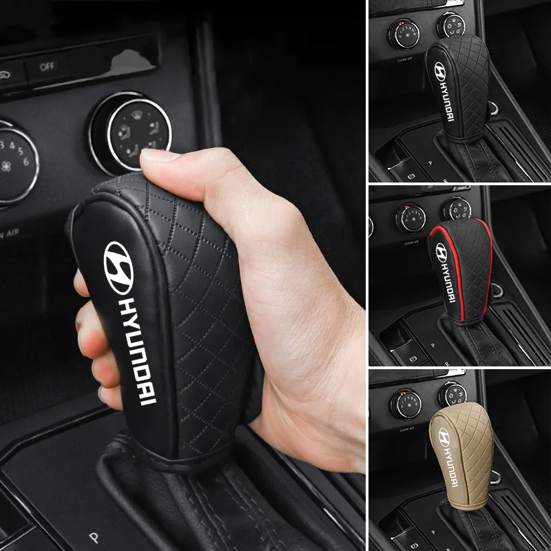 Cubierta de palanca de cambios de coche, transmisión automática de cuero Manual para Hyundai i30 tucson accent hyundai i20 ix35, accesorios interiores