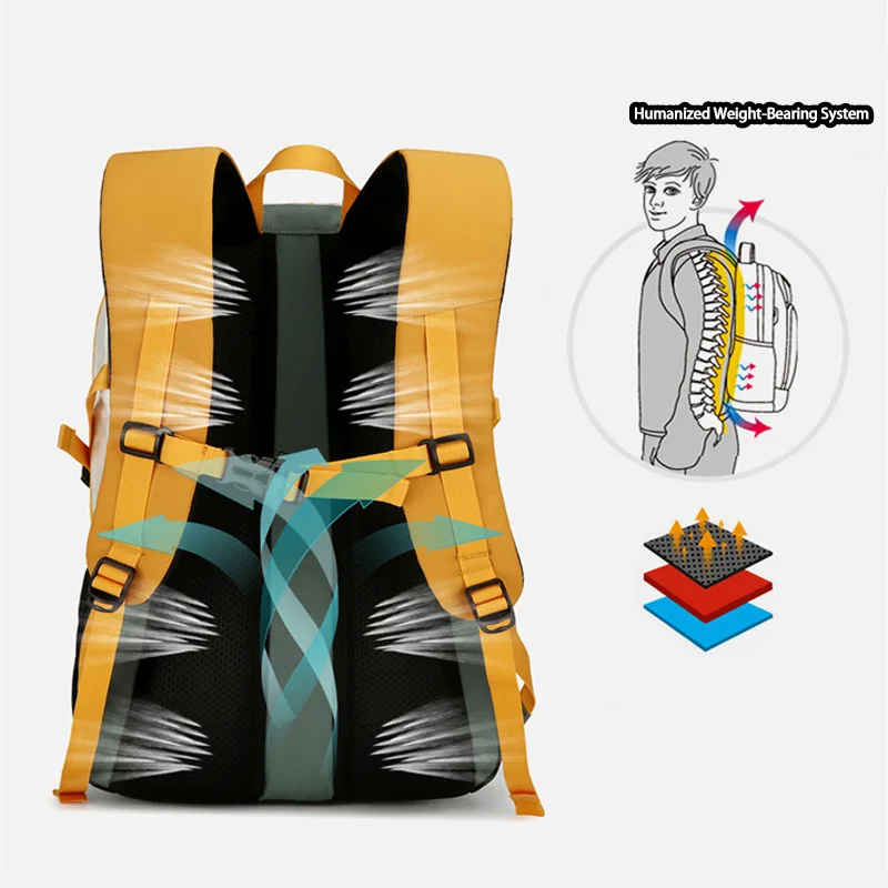 حقيبة ظهر للمشي لمسافات طويلة سعة 30 لترًا مع غطاء للمطر، حقيبة ظهر للسفر مقاومة للماء مع حجرة للكمبيوتر المحمول (تناسب الموديلات مقاس 15.6 بوصة) #5