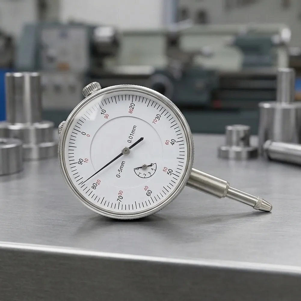 Mechanical For Dial Indicator 0-3mm 0-5mm Range 0.1mm Division Solid Metal Gauge For Accurate Inspection Machining Measurement