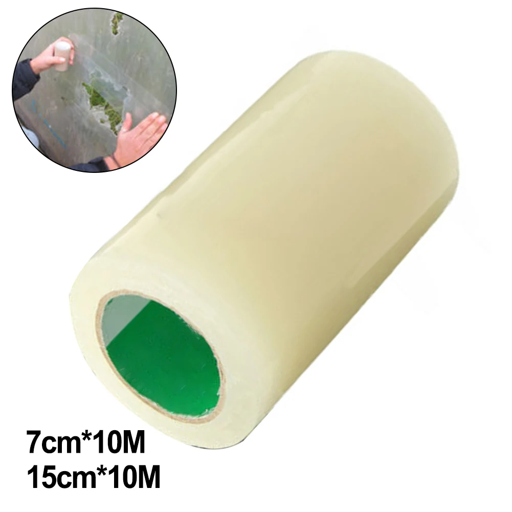 1 rolka 7/15cm * 10M odporna na promieniowanie UV przezroczysta taśma do naprawy folii szklarniowej mocna rolnicza taśma samoprzylepna do naprawy folii ogrodowej