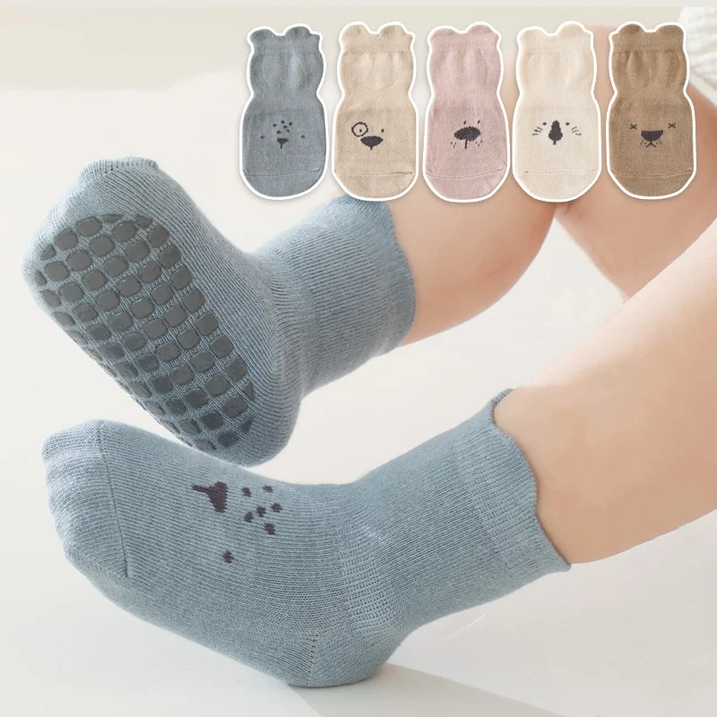 Baby Boys Girls Cotton Floor Socks Kids Casual Indoor Anti slip Toddler Socks Spring Autumn Cartoon Print Children's Sock 0-5Yrs