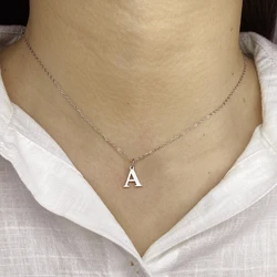 2025 New Glossy Letter DIY 26 Initial Jewelry Pendant Stainless Steel Necklace Birthday Gift Female