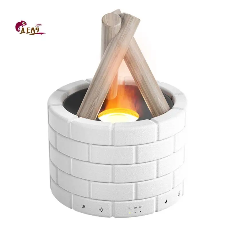 AEA9-Simulation Flame Diffuser Campfire Humidifier Diffuser Fragrance Office Home Flame Humidifier Aromatherapy Machine